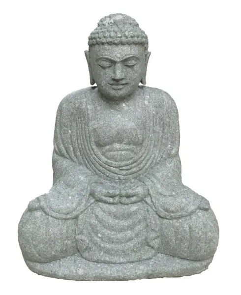 Artikelbild 1 des Artikels “Sitting Buddha, Japanese, Model A, 80 cm height, natural stone (Basanite), stonemasonry. Natural, Grey “